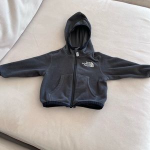 The North Face infant fleece jacket, gray, size 3-6 mos.